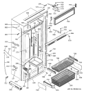 FREEZER SECTION, TRIM & COMPONENTS Diagram and Parts List for ZICS360NMARH  General Electric Refrigerator