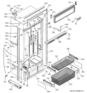 FREEZER SECTION, TRIM & COMPONENTS Diagram and Parts List for ZICS360NMBLH  General Electric Refrigerator
