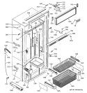 FREEZER SECTION, TRIM & COMPONENTS Diagram and Parts List for ZICS360NRARH  General Electric Refrigerator