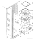 FRESH FOOD SHELVES Diagram and Parts List for GCG21SISAFSS  General Electric Refrigerator
