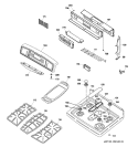 CONTROL PANEL & COOKTOP Diagram and Parts List for JGB918BEK1BB  General Electric Range