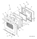 DOOR Diagram and Parts List for JB968BH4BB  General Electric Range
