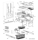 SHELVES Diagram and Parts List for GDS18LBPAWW  General Electric Refrigerator