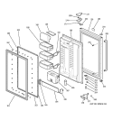 FRESH FOOD DOOR Diagram and Parts List for GDS18SCPALSS  General Electric Refrigerator