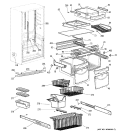 SHELVES Diagram and Parts List for GDS18SCPBRSS  General Electric Refrigerator