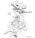 CONTROL PANEL & COOKTOP Diagram and Parts List for ZEU36RBF2BB  General Electric Cooktop
