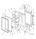 FRESH FOOD DOOR Diagram and Parts List for PDS18LBMCCC  General Electric Refrigerator