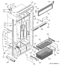 FREEZER SECTION, TRIM & COMPONENTS Diagram and Parts List for ZIC36NMASSLH  General Electric Refrigerator