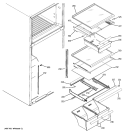 FRESH FOOD SHELVES Diagram and Parts List for DTS18ICSARBB  General Electric Refrigerator
