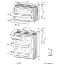 DOORS Diagram and Parts List for HTH16CBSXLWW  Hotpoint Refrigerator