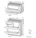 DOORS Diagram and Parts List for HTR17BBSERCC  Hotpoint Refrigerator