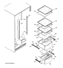 FRESH FOOD SHELVES Diagram and Parts List for GSH25JFRGWW  General Electric Refrigerator