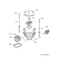 SUSPENSION, PUMP & DRIVE COMPONENTS Diagram and Parts List for WNCD2050A9WC  General Electric Washer
