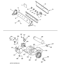 BACKSPLASH, BLOWER & MOTOR ASSEMBLY Diagram and Parts List for DQSR483GE1WW  General Electric Dryer