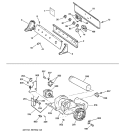 BACKSPLASH, BLOWER & MOTOR ASSEMBLY Diagram and Parts List for DWXR485GB2WW  General Electric Dryer