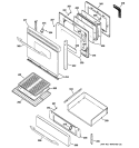 DOOR & DRAWER PARTS Diagram and Parts List for JGB900SEF1SS  General Electric Range