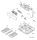 CONTROL PANEL & COOKTOP Diagram and Parts List for JGB905CEF2CC  General Electric Range