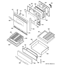 DOOR & DRAWER PARTS Diagram and Parts List for JGB920BEF1BB  General Electric Range