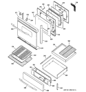 DOOR & DRAWER PARTS Diagram and Parts List for JGB920SEF1SS  General Electric Range