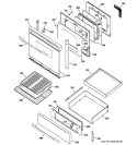 DOOR & DRAWER PARTS Diagram and Parts List for JGB920SEF2SS  General Electric Range