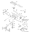 GAS & BURNER PARTS Diagram and Parts List for JGP637SEJ1SS  General Electric Cooktop