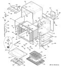 UPPER BODY Diagram and Parts List for JT955WF1WW  General Electric Microwave Oven Combo