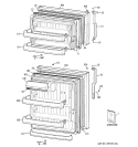 DOORS Diagram and Parts List for GTS18GBSERCC  General Electric Refrigerator