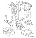 CABINET Diagram and Parts List for GTS18HBSERCC  General Electric Refrigerator
