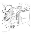 FRONT PANEL & DOOR Diagram and Parts List for DJXR433GC1WW  General Electric Dryer