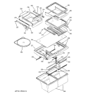 FRESH FOOD SHELVES Diagram and Parts List for PTG25SBSARSS  General Electric Refrigerator