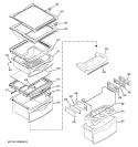 FRESH FOOD SHELVES Diagram and Parts List for ZFSB26DRBSS  General Electric Refrigerator