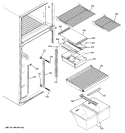 FRESH FOOD SHELVES Diagram and Parts List for GTS18DCPFLCC  General Electric Refrigerator