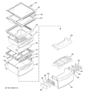 FRESH FOOD SHELVES Diagram and Parts List for PSH23PGRCWW  General Electric Refrigerator