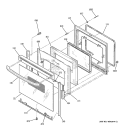 DOOR Diagram and Parts List for JBP26BH3BB  General Electric Range