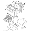 Part Location Diagram of WB57K10105 GE GLASS DOOR Assembly