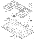 Part Location Diagram of WB31T10052 GE GRATE Assembly BISQUE