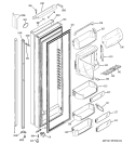 FRESH FOOD DOOR Diagram and Parts List for PSH23PSSASV  General Electric Refrigerator