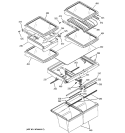 FRESH FOOD SHELVES Diagram and Parts List for GTS22UBPARWW  General Electric Refrigerator
