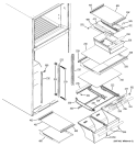 FRESH FOOD SHELVES Diagram and Parts List for DTH18ZBSARWW  General Electric Refrigerator