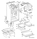 CABINET Diagram and Parts List for GTG16HBSKRWW  General Electric Refrigerator