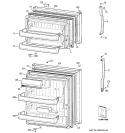DOORS Diagram and Parts List for GTG17HBSKRWW  General Electric Refrigerator