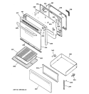 DOOR & DRAWER PARTS Diagram and Parts List for JBP60BH2WH  General Electric Range