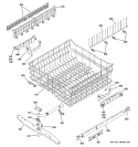 UPPER RACK ASSEMBLY Diagram and Parts List for PDW8400J10WW  General Electric Dishwasher