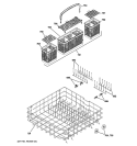 LOWER RACK ASSEMBLY Diagram and Parts List for PDW8400J10WW  General Electric Dishwasher