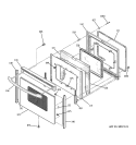 DOOR Diagram and Parts List for JBP82SF2SS  General Electric Range