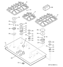 CONTROL PANEL & COOKTOP Diagram and Parts List for ZGU36KSK1SS  General Electric Cooktop