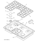 CONTROL PANEL & COOKTOP Diagram and Parts List for JGP963CEJ1CC  General Electric Cooktop
