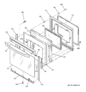 DOOR Diagram and Parts List for JBP82KH3CC  General Electric Range