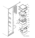 FRESH FOOD SHELVES Diagram and Parts List for ESF25LGRDCC  General Electric Refrigerator