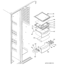 FRESH FOOD SHELVES Diagram and Parts List for GSR23YBPBWW  General Electric Refrigerator